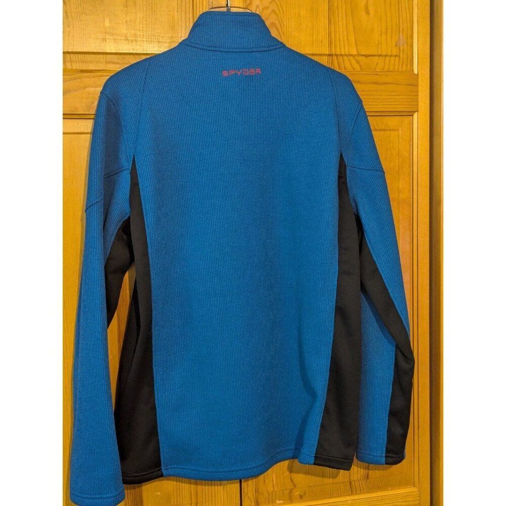 Spyder Sweater Mens Medium Bandit Half Zip Fleece Jacket Mock Neck Blue - Picture 11 of 16